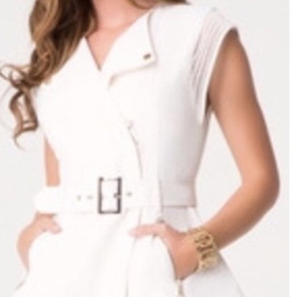 bebe Jackets & Blazers - Bianca Eyelet Trench Vest Color: BRIGHT WHITE